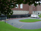 A shot from the hill of the lower Auditorium Entrance